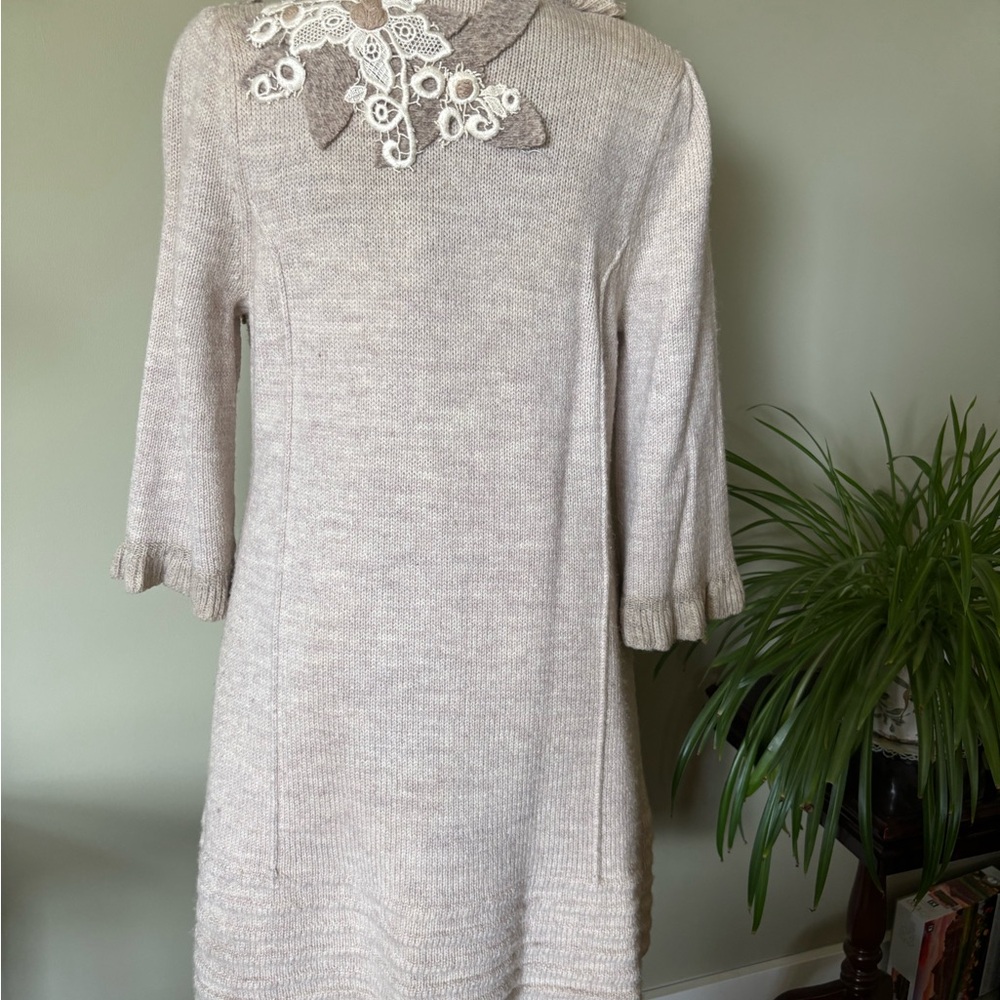 Beautiful Cardigan with Lace Detail from Anthropologie - Picture 3 of 8
